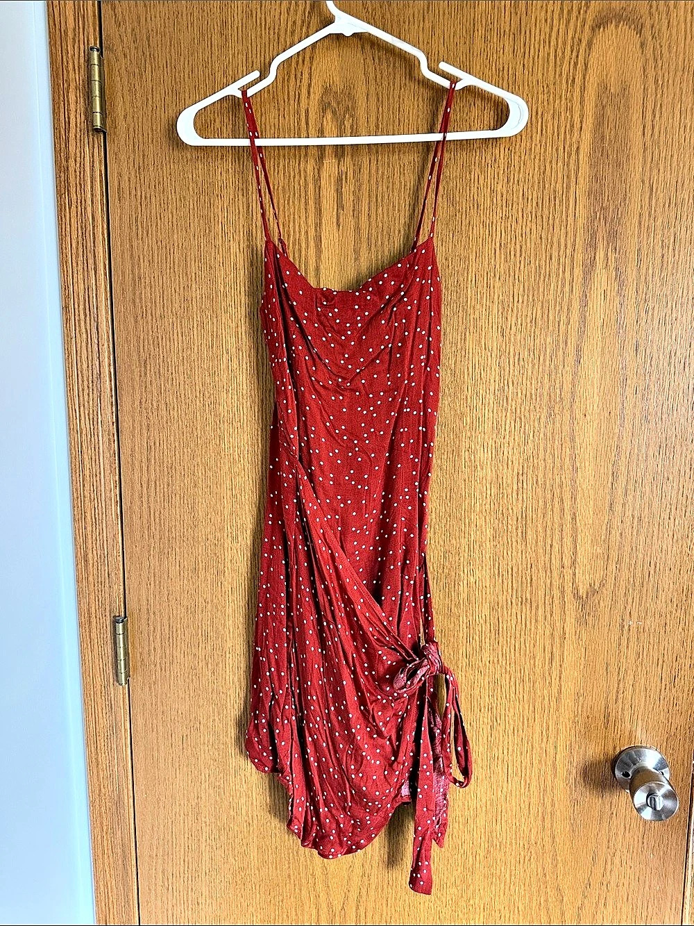 Polka Dot Mini Dress in Red Like New